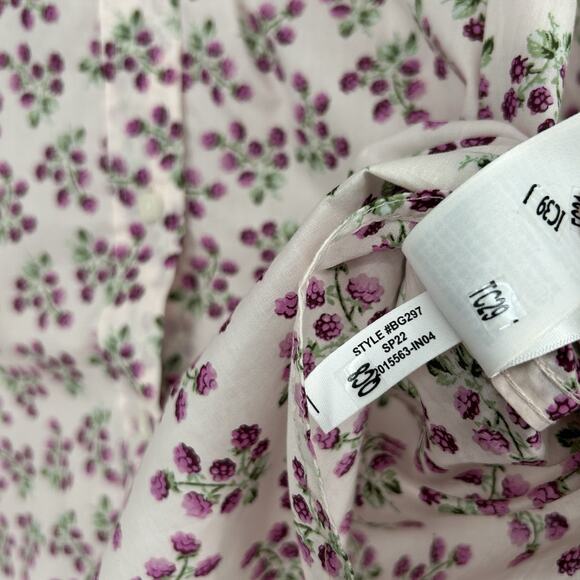 J Crew Womens Relaxed Fit Poplin Button Up Shirt Pink Floral Long Sleeve Size 6 - Picture 10 of 10